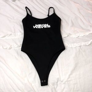 Neon Waves Black Bodysuit!
